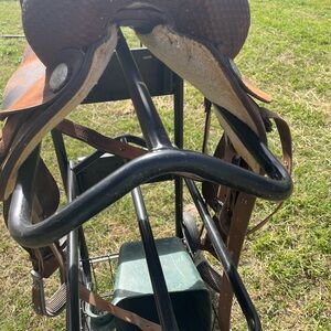 Brown Leather Western Saddle 13in seat rough out